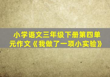 小学语文三年级下册第四单元作文《我做了一项小实验》