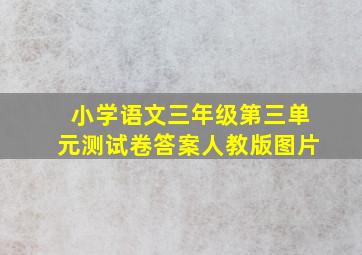 小学语文三年级第三单元测试卷答案人教版图片