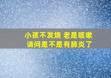 小孩不发烧 老是咳嗽 请问是不是有肺炎了