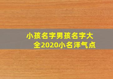 小孩名字男孩名字大全2020小名洋气点