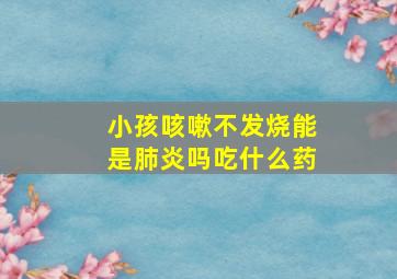 小孩咳嗽不发烧能是肺炎吗吃什么药