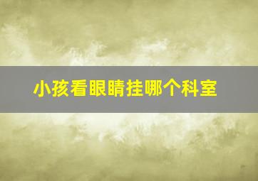 小孩看眼睛挂哪个科室