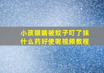 小孩眼睛被蚊子叮了抹什么药好使呢视频教程