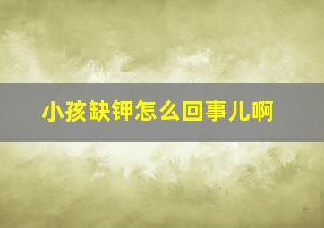 小孩缺钾怎么回事儿啊