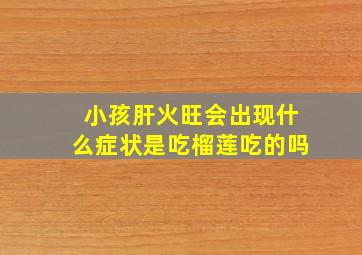 小孩肝火旺会出现什么症状是吃榴莲吃的吗