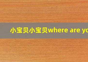 小宝贝小宝贝where are you