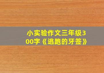 小实验作文三年级300字《逃跑的牙签》