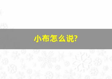 小布怎么说?