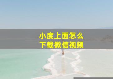 小度上面怎么下载微信视频