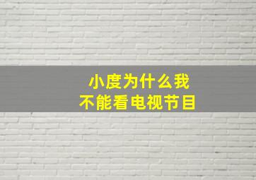 小度为什么我不能看电视节目