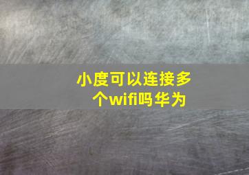 小度可以连接多个wifi吗华为