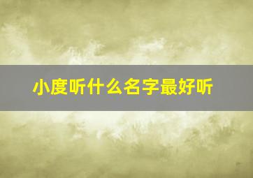 小度听什么名字最好听