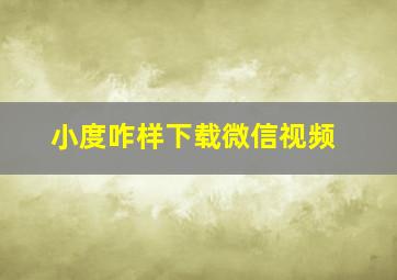 小度咋样下载微信视频