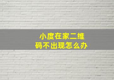 小度在家二维码不出现怎么办