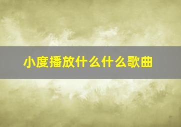 小度播放什么什么歌曲