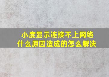 小度显示连接不上网络什么原因造成的怎么解决