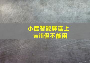 小度智能屏连上wifi但不能用