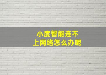 小度智能连不上网络怎么办呢