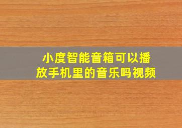 小度智能音箱可以播放手机里的音乐吗视频