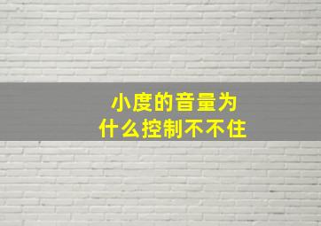 小度的音量为什么控制不不住