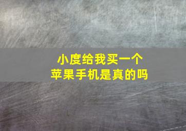 小度给我买一个苹果手机是真的吗