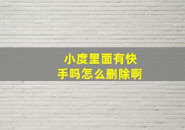 小度里面有快手吗怎么删除啊