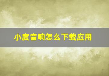 小度音响怎么下载应用