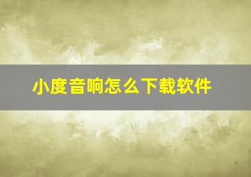 小度音响怎么下载软件