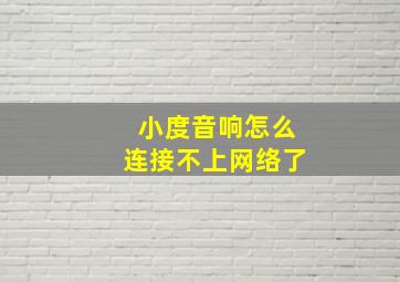 小度音响怎么连接不上网络了