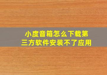 小度音箱怎么下载第三方软件安装不了应用