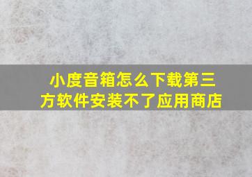 小度音箱怎么下载第三方软件安装不了应用商店