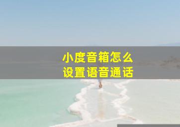 小度音箱怎么设置语音通话