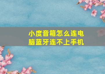 小度音箱怎么连电脑蓝牙连不上手机