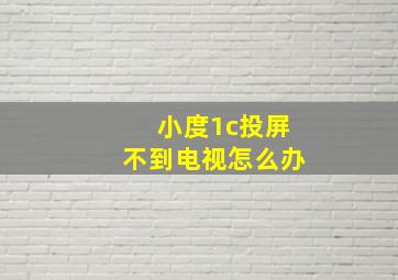 小度1c投屏不到电视怎么办