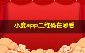 小度app二维码在哪看