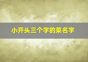 小开头三个字的菜名字