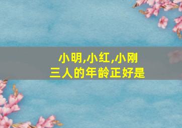 小明,小红,小刚三人的年龄正好是