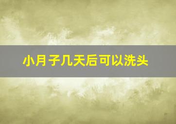 小月子几天后可以洗头