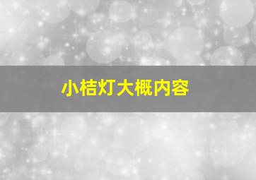 小桔灯大概内容