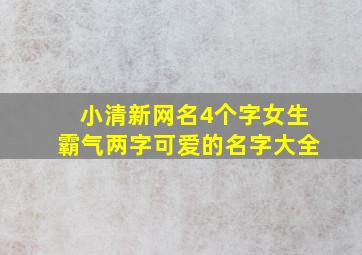 小清新网名4个字女生霸气两字可爱的名字大全