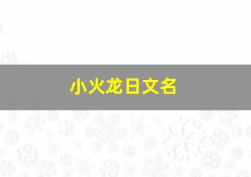 小火龙日文名