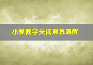 小爱同学关闭屏幕唤醒