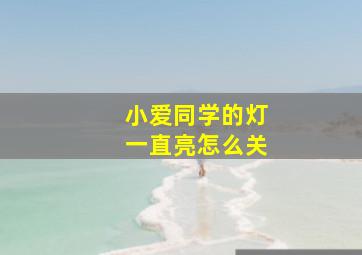 小爱同学的灯一直亮怎么关