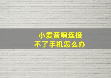 小爱音响连接不了手机怎么办