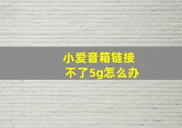 小爱音箱链接不了5g怎么办