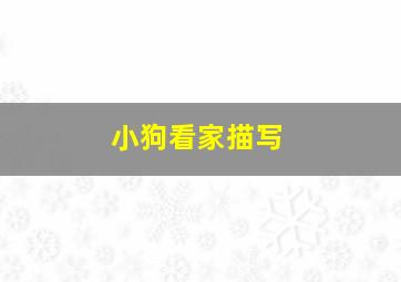 小狗看家描写