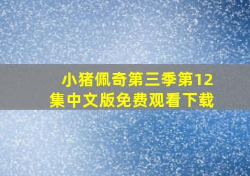 小猪佩奇第三季第12集中文版免费观看下载