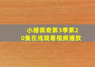 小猪佩奇第3季第20集在线观看视频播放