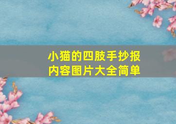 小猫的四肢手抄报内容图片大全简单