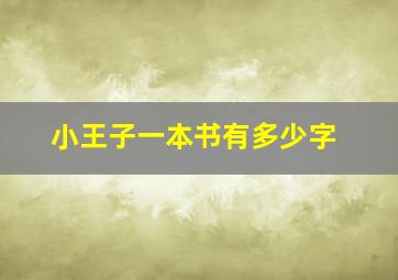 小王子一本书有多少字